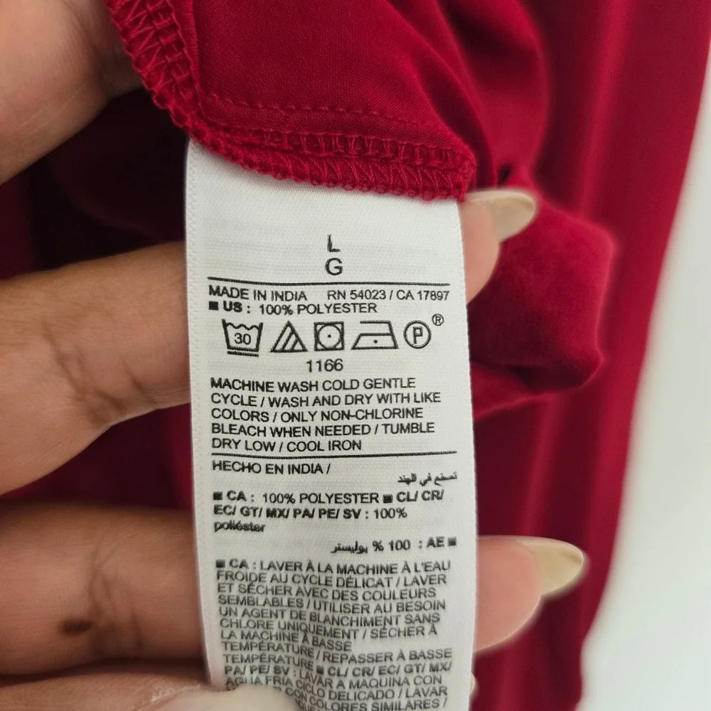 Old Navy Wrap Blouse‎ Women Large Red NWT Surplice Long Sleeve V-Neck Top